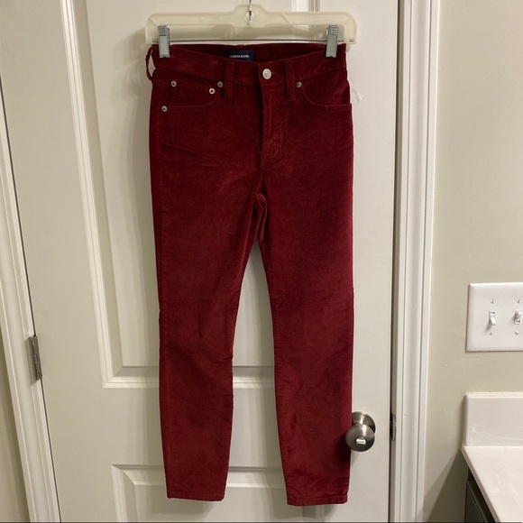 J. Crew 9" high-rise burgundy toothpick jean. - Picture 10 of 14